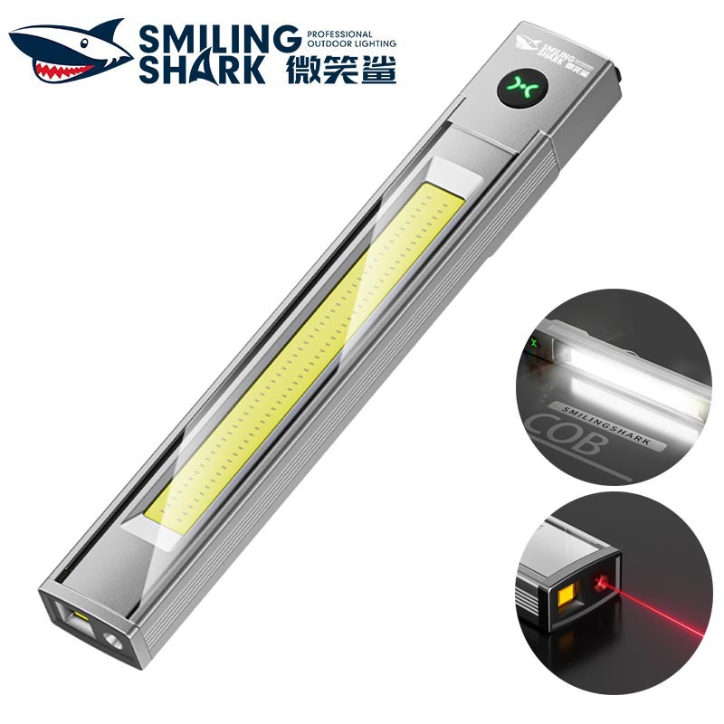 SmilingShark GZ5109 ไฟฉาย led Laser Pointer COB พอยน์เตอร์เลเซอร์สีแดง แม่เหล็ก คบเพลิง ซุปเปอร์ไบรท์ 6โหมด Type-C ชาร์จใหม่ได้ พร้อมคลิปหนีบปากกา กันน้ำสำหรับงานเดินป่าตั้งแคมป์