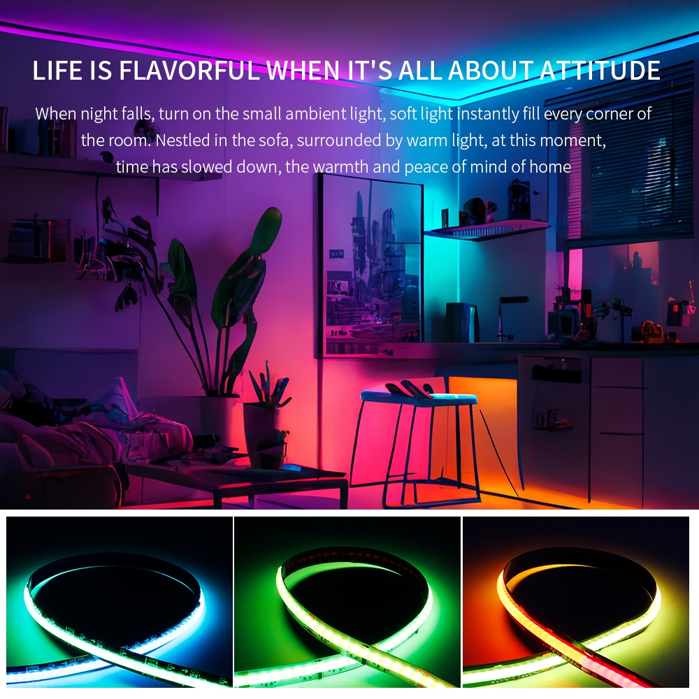 5V 12V 24V สมาร์ท SPI RGBIC LED COB Strip Light WS2811 แอดเดรสโปรแกรม Full สียืดหยุ่นไฟบาร์สีขาว/สีดํา PCB ราคา ถูกที่สุด ดีลบีเคเค แกลเลอรีภาพที่ 9