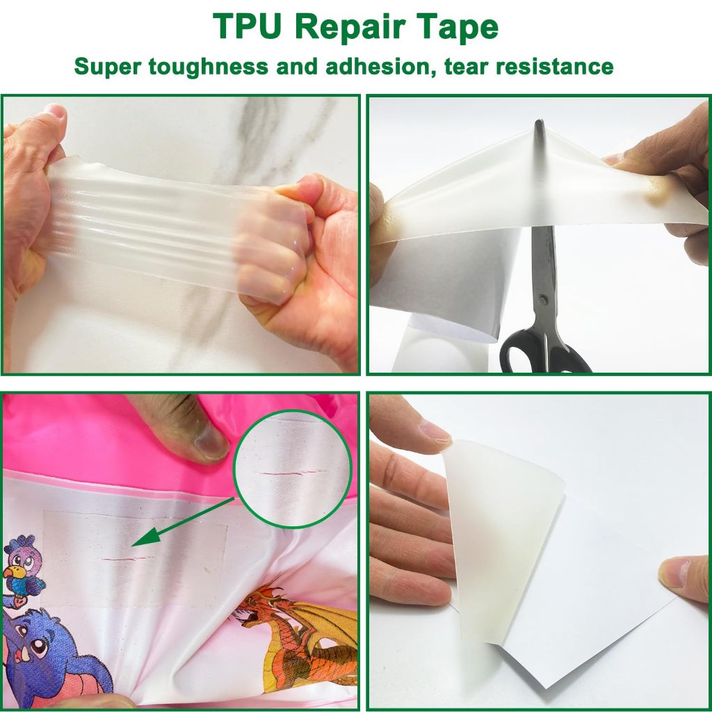 เทปซ่อมสระน้ําเป่าลม ทีพียู แผ่นซ่อมสระน้ําเหมาะสําหรับบ้านเป่าลม เต็นท์ ผ้าใบ หลังคาลอยน้ํา แหวนว่ายน้ํา - รูปที่ 2