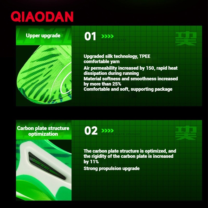 Qiaodan Feiying PB 5.0 รองเท้าวิ่งผู้หญิง Marathon Racing แผ่นคาร์บอน Rebound Stable QDB022252299 — صورة 8