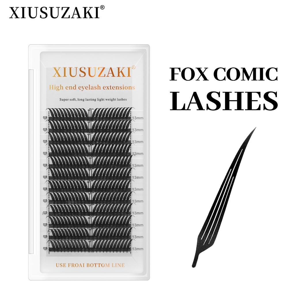 XIUSUZAKI Fox การ์ตูนขนตาสไตล์ใหม่ False Lashes ปลอม Mink วัสดุ Soft Eyelash Extension
