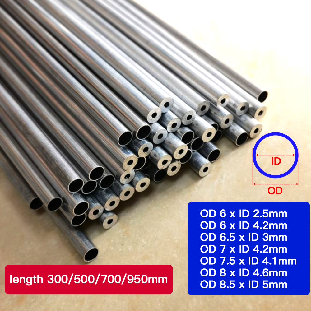 ท่ออลูมิเนียม 7x4.2/7.5x4.1/8x4.6/6x2.5/8.5x5mm ยาว 300mm 500mm 700mm 950mm ท่ออลูมิเนียมคุณภาพสูง