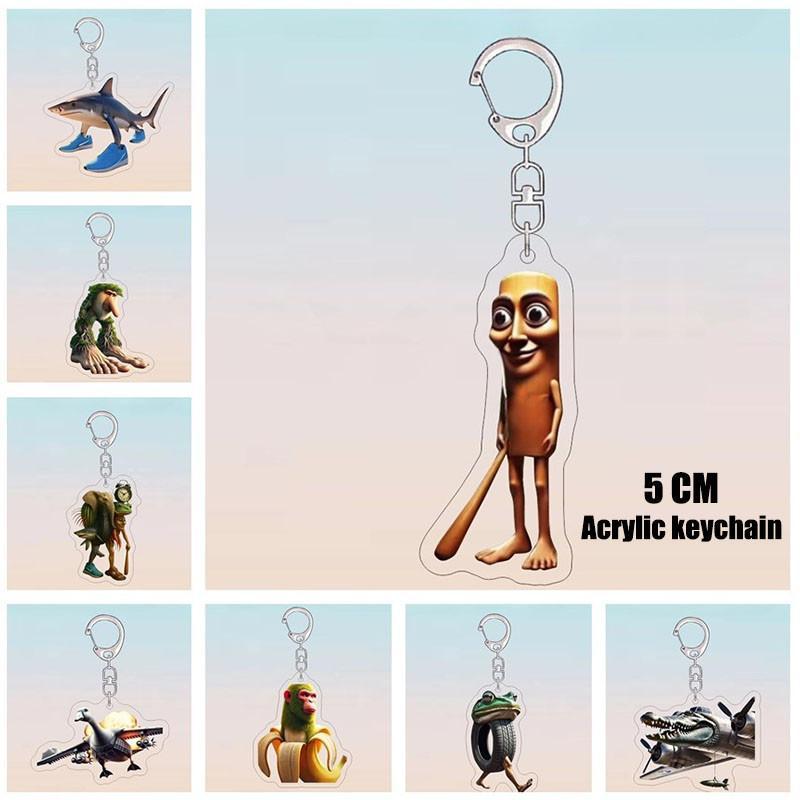 Tung Tung Sahur อะครีลิค พวงกุญแจ Tralalero Tralala Italian Brainrot Keychain จี้กระเป๋า ของขวัญฮาๆ - รูปที่ 2