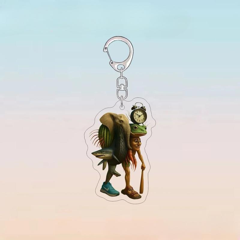 Tung Tung Sahur อะครีลิค พวงกุญแจ Tralalero Tralala Italian Brainrot Keychain จี้กระเป๋า ของขวัญฮาๆ - รูปที่ 4