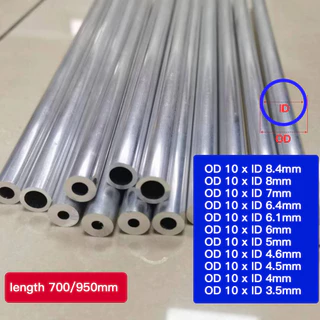หลอดอลูมิเนียม จาก 10มม ท่อเส้นผ่านศูนย์กลางภายนอก10มม.ตรง700มม.950มม.ความยาวคุณภาพสูง รหัส 8.4 8 7 6.4 6.1 6 5 4.6 4.5 4 3.5มม. ท่ออลูมิเนียมท่อ