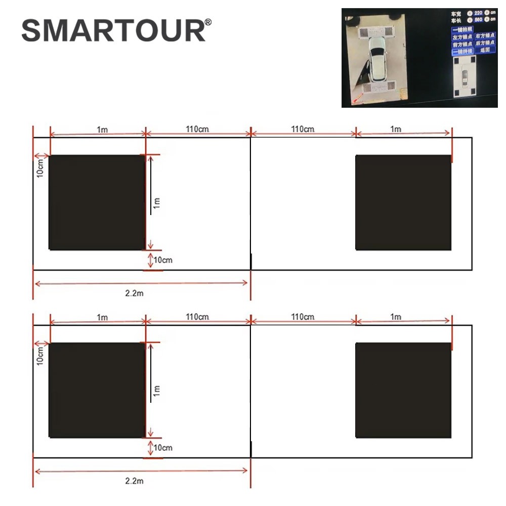 2PCS 3D/2D อัตโนมัติ Completion Calibration ผ้าสําหรับ 360 องศากล้องรถระบบภาพ Debatching ผ้าสําหรับ Android Player 360