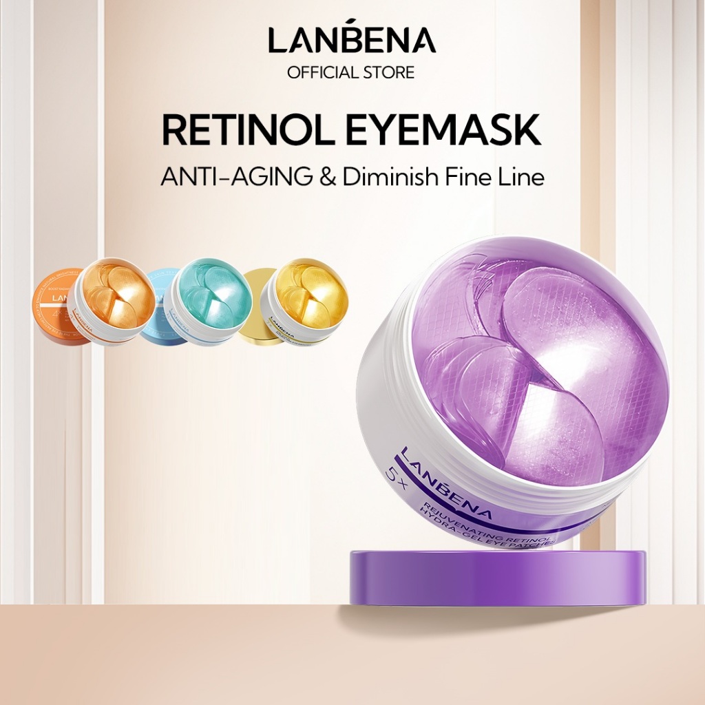 [แท้100%]LANBENA มาส์กตา มาสก์ใต้ตา มาสใต้ต วิตามินซี แบล็คเพิร์ล เรตินอล โรส อาย มาส์ก ไวท์เทนนิ่ง 60 ชิ้น Eye Mask Patch