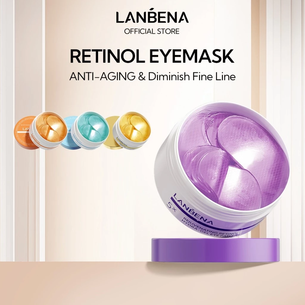 [แท้100%]LANBENA มาส์กตา มาสก์ใต้ตา มาสใต้ต วิตามินซี แบล็คเพิร์ล เรตินอล โรส อาย มาส์ก ไวท์เทนนิ่ง 60 ชิ้น Eye Mask Patch