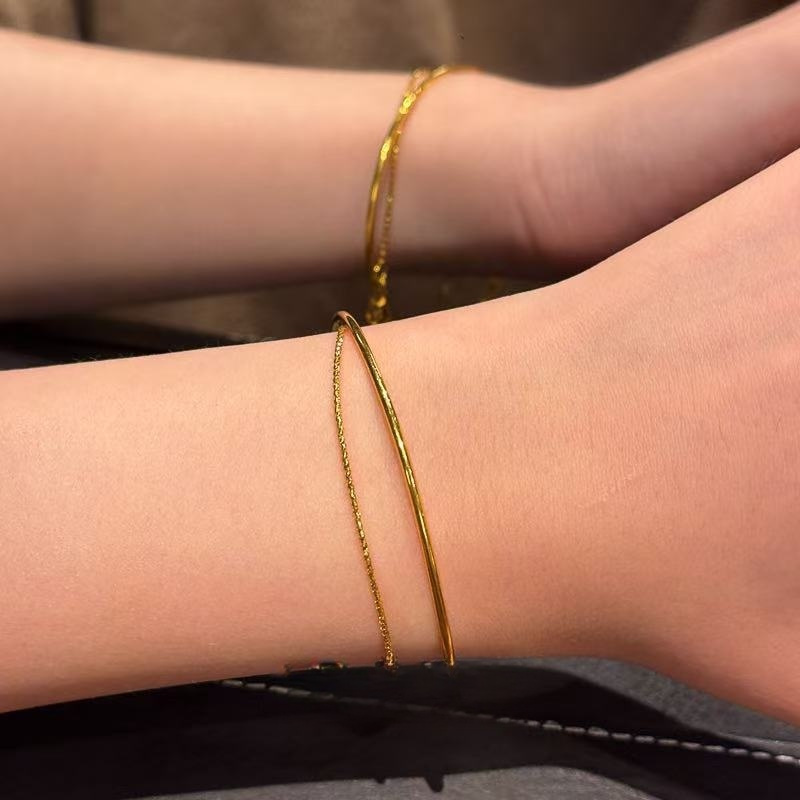 ไทเทเนียมเหล็กสองชั้นทองสร้อยข้อมือสร้อยข้อมือผู้หญิงไทเทเนียมเหล็กไม่ซีดจางระดับไฮเอนด์เครื่องประดับมือไทเทเนียมเหล็กสร้อยข้อมือสร้อยข้อมือสาวก ราคา ถูกที่สุด ดีลบีเคเค แกลเลอรีภาพที่ 7