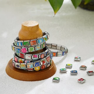 สร้อยข้อมืออิตาลี แบบ charm links fit ขนาด 9 มม. จากสแตนเลส DIY เครื่องประดับทํา