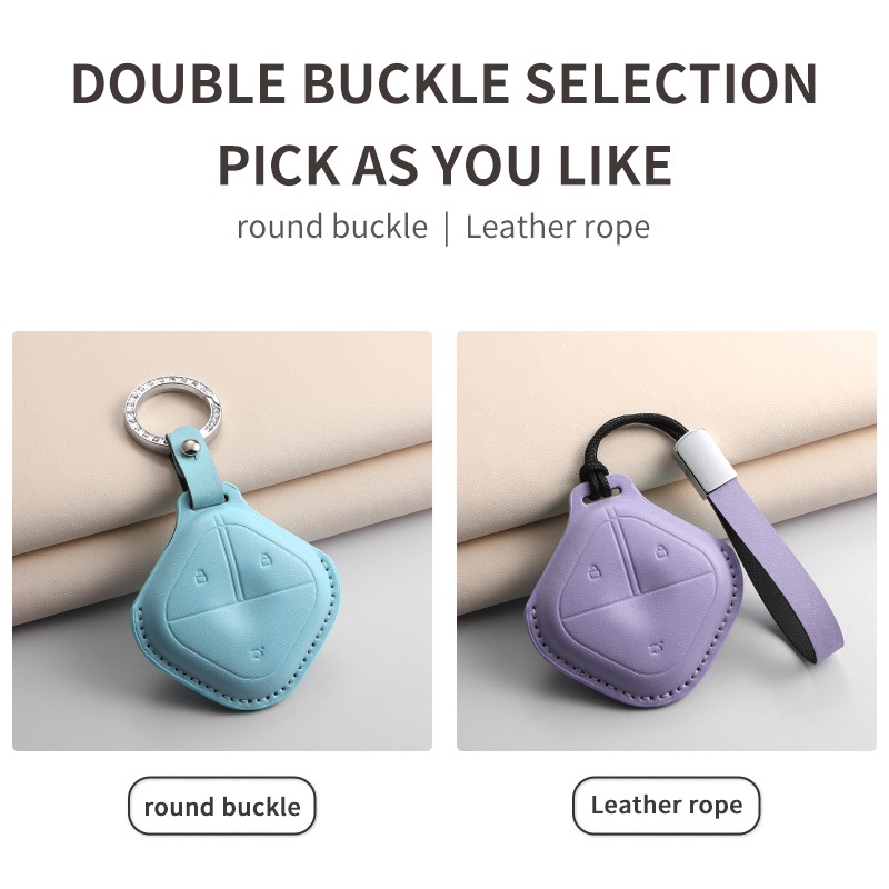 （PU เครื่องหนัง）เคสกุญแจรีโมตรถยนต์  สําหรับ Wuling AIR EV Wuling Almaz Cortez AIR EV ของแต่งรถยนต์ พวงกุญแจ - รูปที่ 5