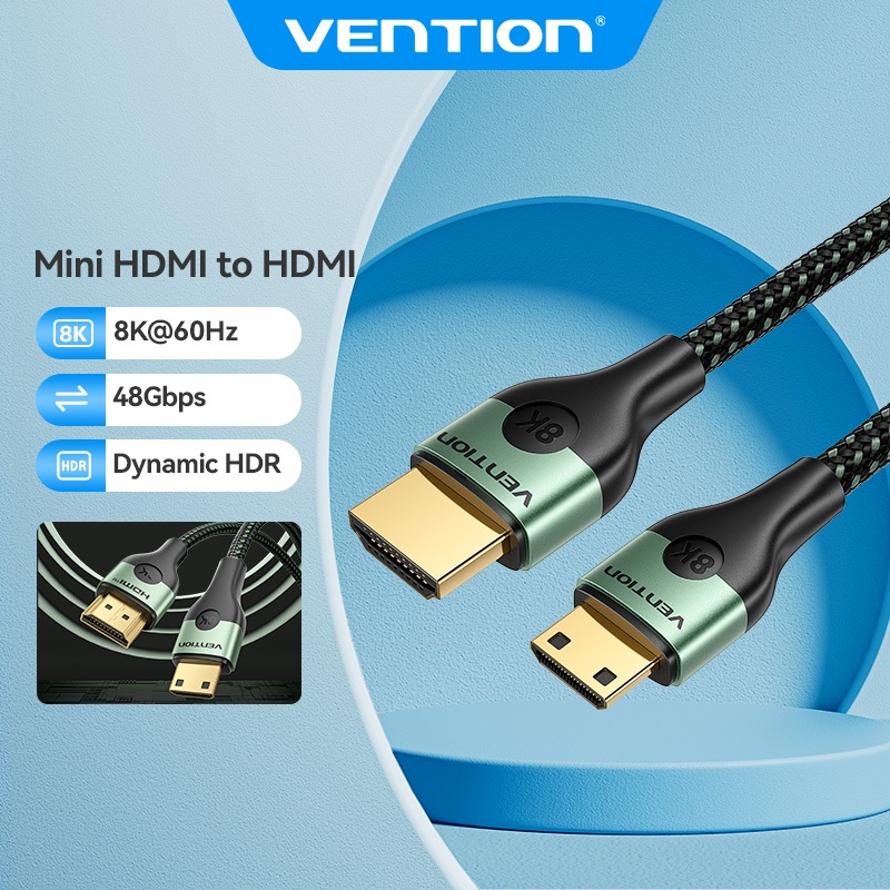 Vention Mini HDMI to HDMI Cable ชายกับชาย 8K 60Hz ULTRA HD 48Gbps สําหรับแล็ปท็อปพีซี