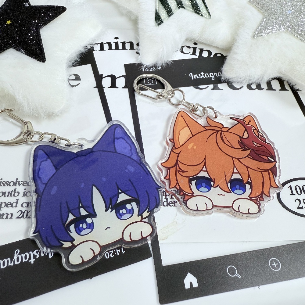 พวงกุญแจอะคริลิค เก็นชิน ผลกระทบ การ์ตูนน่ารักกระเป๋าตกแต่งกระเป๋านักเรียนจี้ขนาดเล็กของขวัญ สําคัญ แหวน ราคา ถูกที่สุด ดีลบีเคเค แกลเลอรีภาพที่ 5