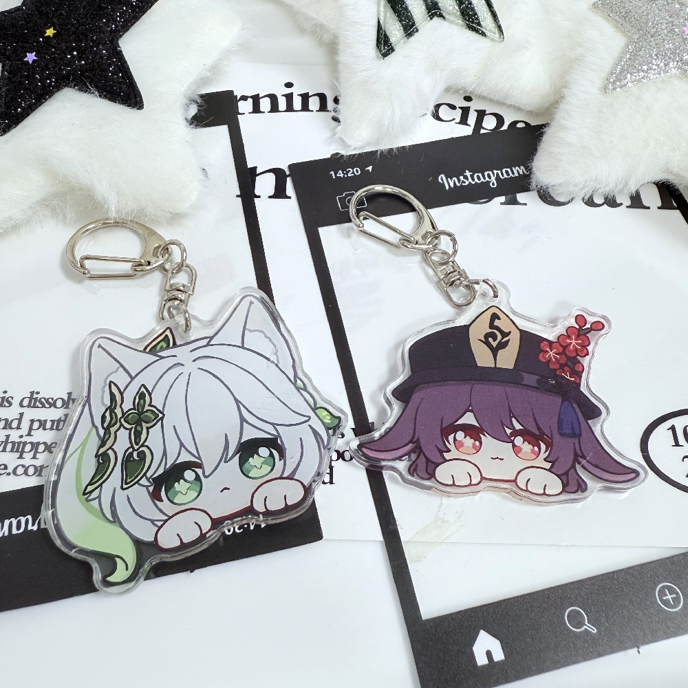 พวงกุญแจอะคริลิค เก็นชิน ผลกระทบ การ์ตูนน่ารักกระเป๋าตกแต่งกระเป๋านักเรียนจี้ขนาดเล็กของขวัญ สําคัญ แหวน ราคา ถูกที่สุด ดีลบีเคเค แกลเลอรีภาพที่ 6