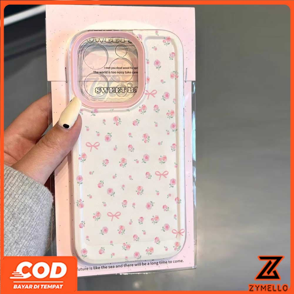 สําหรับ OPPO A6 PRO A5i A3 A5X A5 5G A3X A5 PRO A3 PRO A17 ดอกไม้เล็กๆที่สวยงามโบว์ anti-fall กันกระแทก TPU โทรศัพท์มือถือกรณี