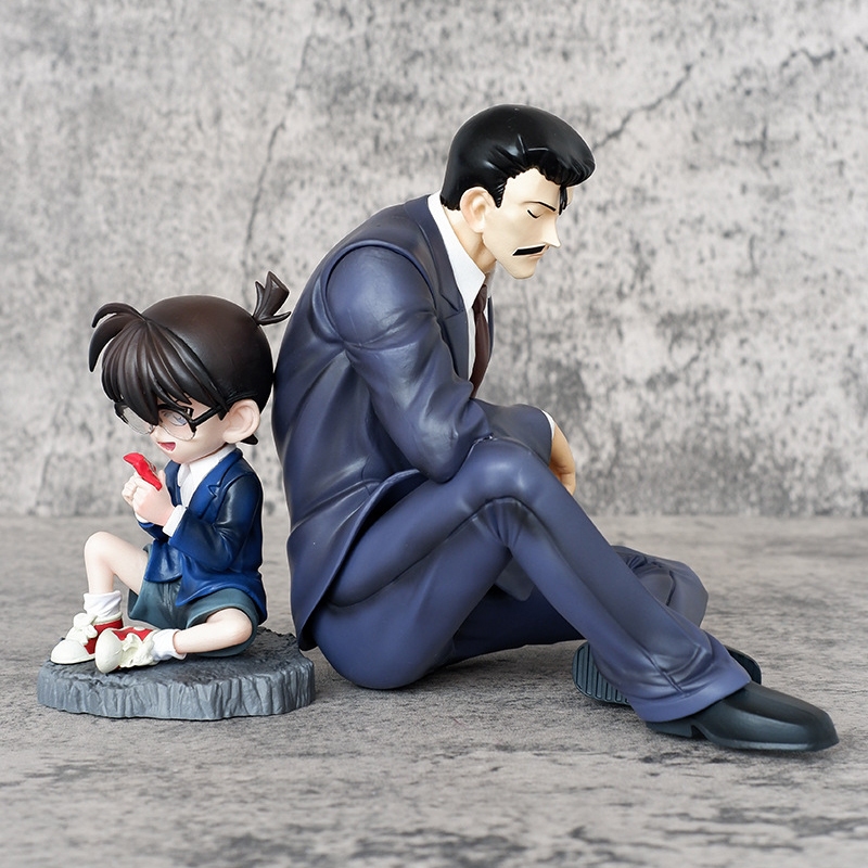 นักสืบโคนันอะนิเมะรูป Sleeping Richard Moore Conan Edogawa นั่งบทสนทนาฉากคลาสสิกรุ่น Q PVC Action Figures ตุ๊กตาของเล่น