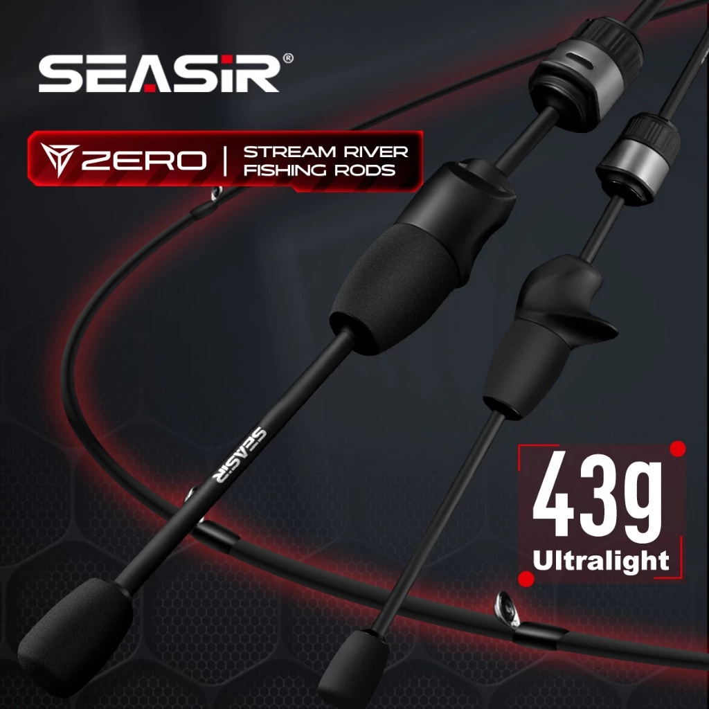 Seasir Zero 43g เบ็ดตกปลา BFS Ultralight Hollow Rod เล็กน้อย 30T + Boron-Carbon 1.53M UL Lure น้ําหนัก 1.5-6G 2 ส่วน Stream River Fishing Rods