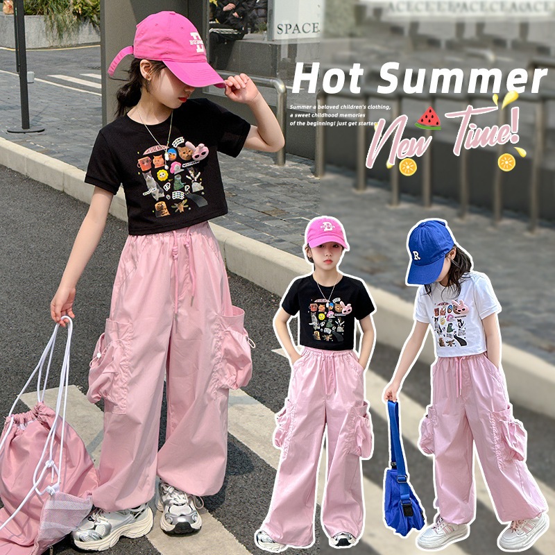 เสื้อยืดเด็ก เสื้อเด็กผู้หญิง ท็อปส์ซูน่ารัก รูปแบบลูกแมว กระต่าย คอกลม ขาว / ดำ 7-14 ปี【จัดส่งจากประเทศไทย】 ราคา ถูกที่สุด ดีลบีเคเค แกลเลอรีภาพที่ 2