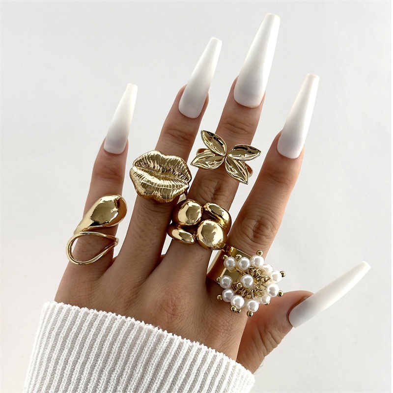 Gmail Alloy Star Shell Ring แหวนธีมมหาสมุทร เครื่องประดับแฟชั่น ออกแบบมุกไม่สม่ำเสมอ ของขวัญวันหยุด