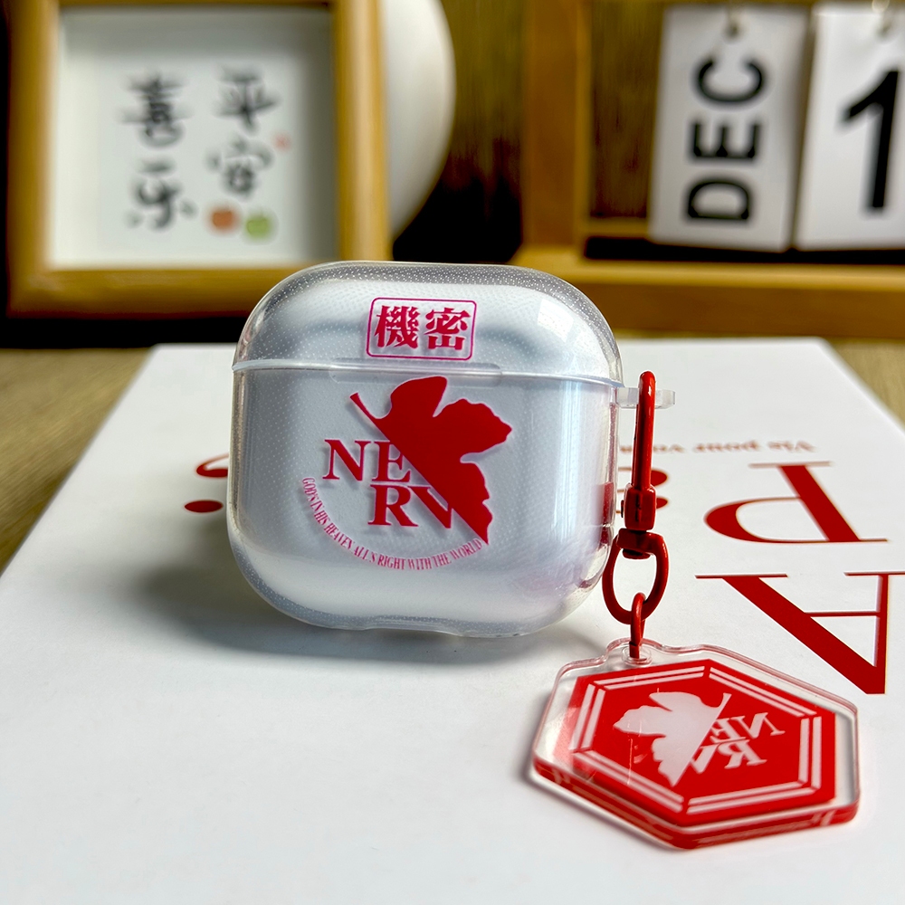 Red Neon Genesis Evangelion EVA AirPods Pro3 กรณี Airpods 4/4 (ANC) กันกระแทก Clear TPU การ์ตูนหูฟัง