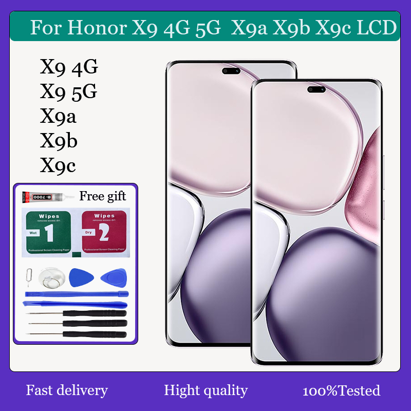 Original AMOLED สําหรับ Honor X9 4G 5G X9a 5G X9b 5G X9c 5G จอแสดงผล LCD หน้าจอสัมผัสพร้อมการเปลี่ยนกรอบ