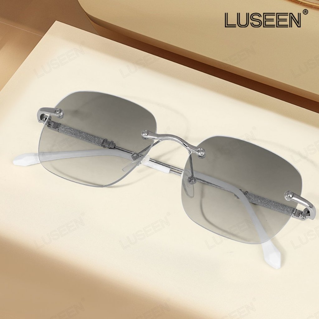 LUSEEN แว่นตาไร้ขอบ เปลี่ยนสีได้และกรองรังสี สำหรับใบหน้าขนาดเล็ก แบบยูนิเซ็กซ์ AG2283 ราคา ถูกที่สุด ดีลบีเคเค แกลเลอรีภาพที่ 7