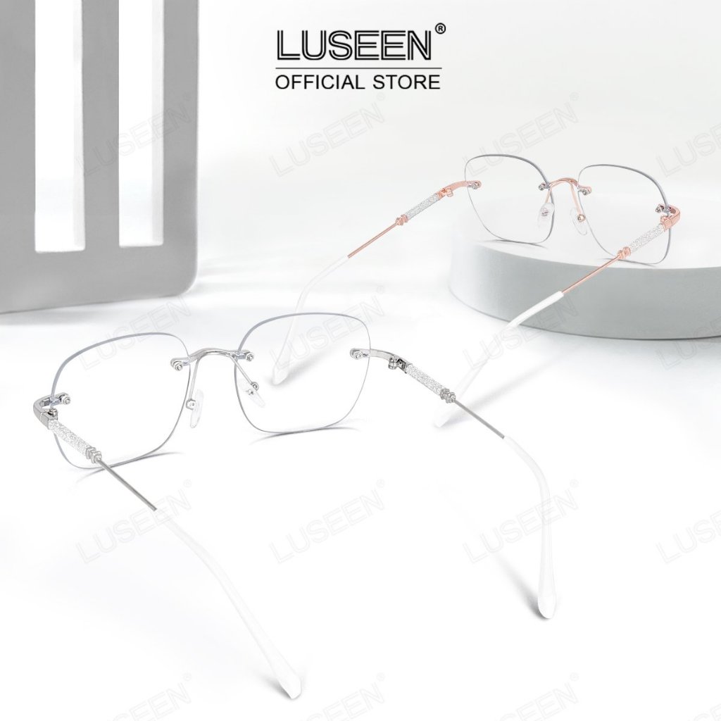 LUSEEN แว่นตาไร้ขอบ เปลี่ยนสีได้และกรองรังสี สำหรับใบหน้าขนาดเล็ก แบบยูนิเซ็กซ์ AG2283 ราคา ถูกที่สุด ดีลบีเคเค แกลเลอรีภาพที่ 6