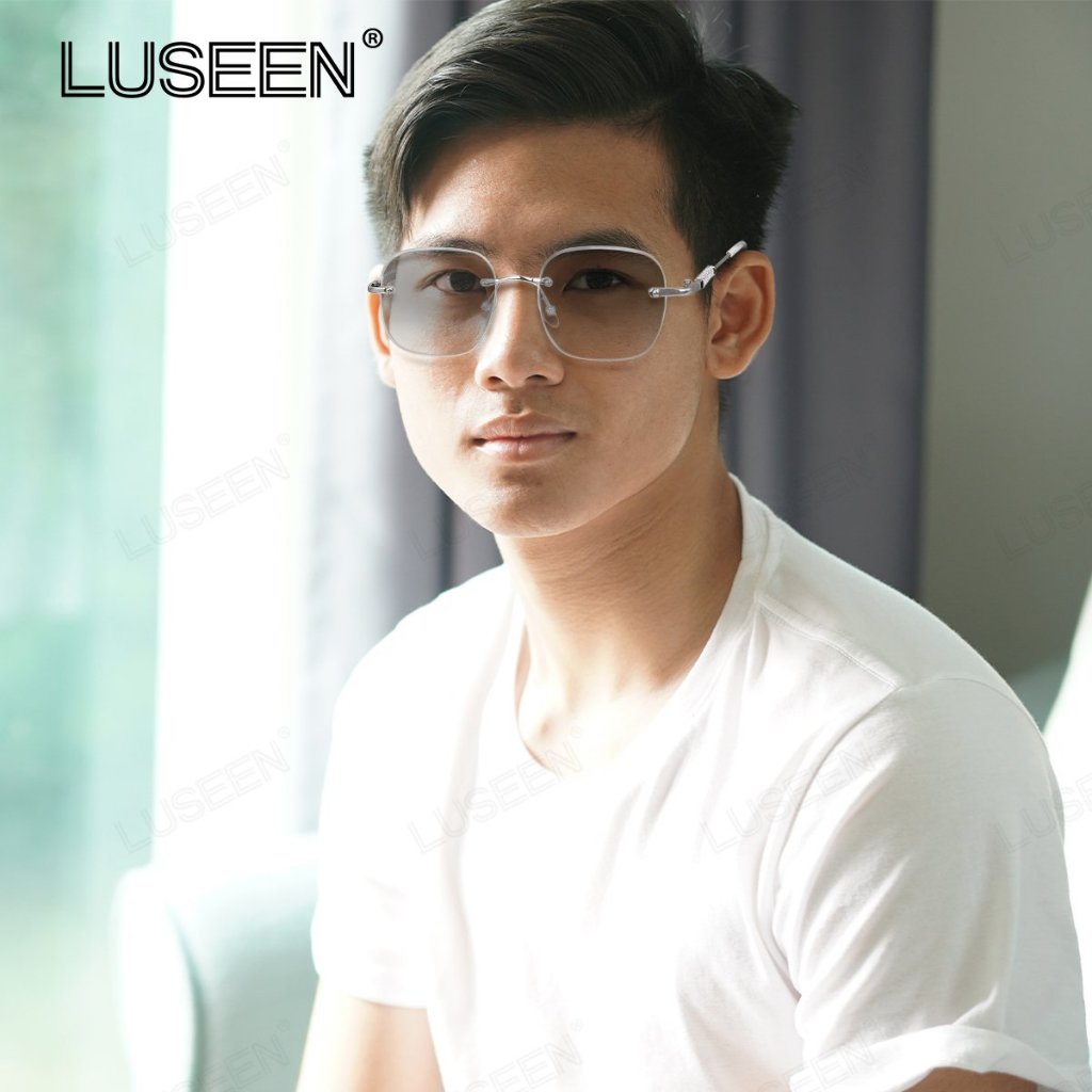 LUSEEN แว่นตาไร้ขอบ เปลี่ยนสีได้และกรองรังสี สำหรับใบหน้าขนาดเล็ก แบบยูนิเซ็กซ์ AG2283 ราคา ถูกที่สุด ดีลบีเคเค แกลเลอรีภาพที่ 9