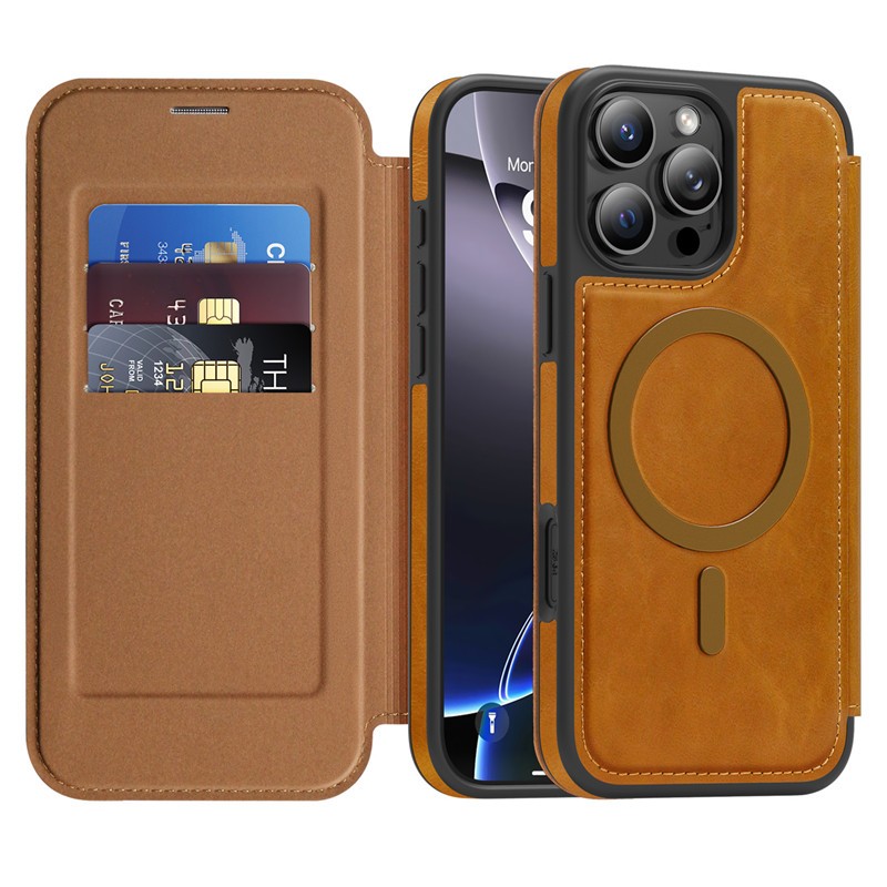 ไร้สายชาร์จ RFID ปิดกั้นกระเป๋าสตางค์พลิกกรณีสําหรับ ไอโฟน 17 16 มือโปร สูงสุด 16จ 11 12 13 14 15 มือโปร สูงสุด 16บวกปลอกหนังย้อนยุคช่องเสียบการ์ดแม่เหล็กที่แข็งแกร่งที่วางโทรศัพท์หนังส