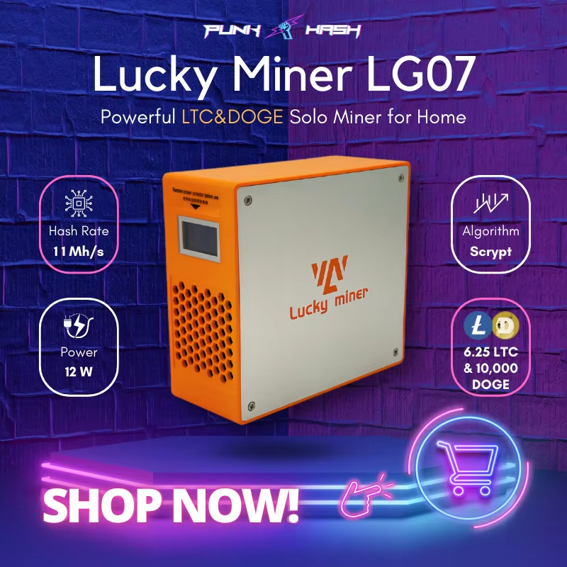 พร้อมส่ง Lucky Miner Mini Litecoin DOGE coin Miner LG07 Wifi Hashrate Scrypt 11 Mh/s 12W LTC DOGE So