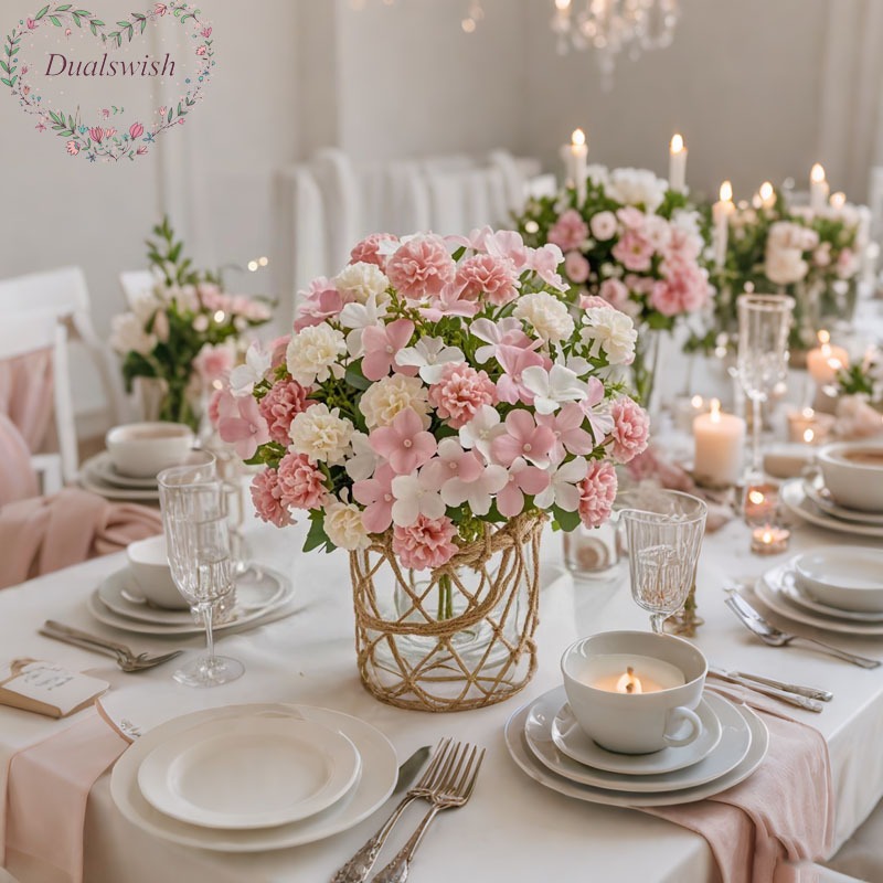 Dualswish ประดิษฐ์ Nordic Ins จําลองปัก Ball Dandelion ผสมดอกไม้หัวมือถือดอกไม้ปลอมงานแต่งงาน Prop ตกแต่งดอกไม้