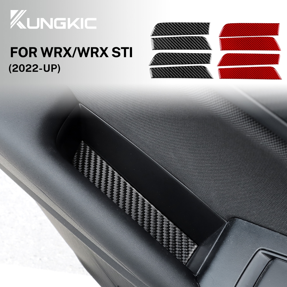 KUNGKIC คาร์บอนไฟเบอร์นุ่มสําหรับ Subaru WRX STI 2022-2025 รถที่เท้าแขนประตูกล่องเก็บสล็อตแผ่นกันลื่