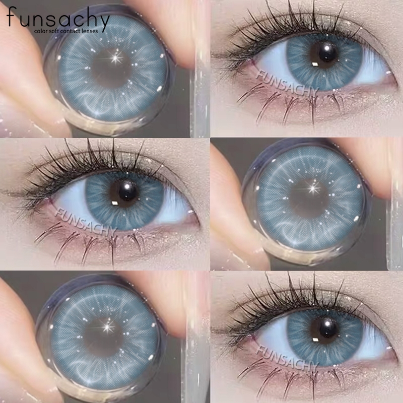 Arthur blue คอนแทคเลนส์ ขนาด 14.2mm คอนแทคเลนส์ตาหวาน เลนส์พร้อมเคส ส่งไวจากไทย