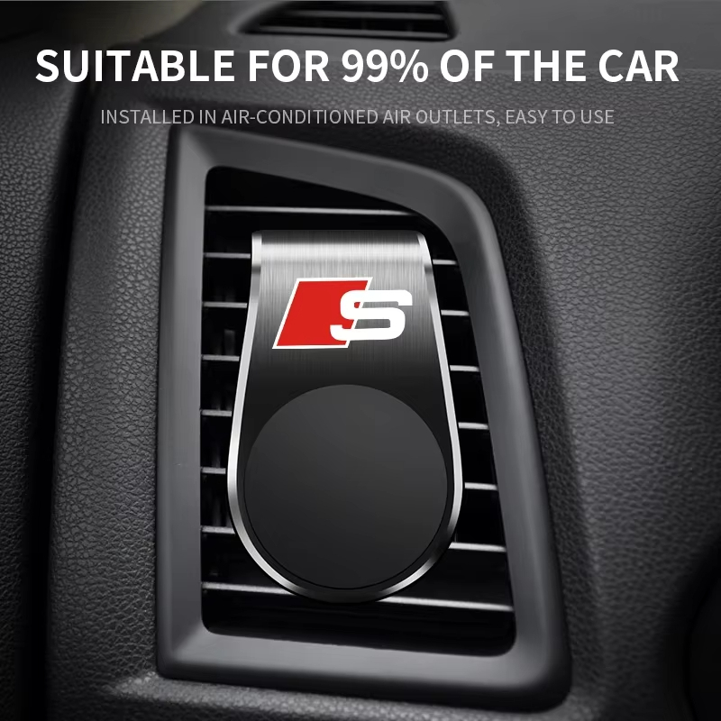Ar Universal ภายในแม่เหล็ก L-Type ผู้ถือโทรศัพท์สําหรับ Audi sline Q5 Q3 Q2 Q7 A3 B5 B6 B7 B8 B9 8P 