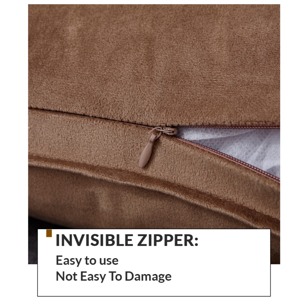 DANSUNREVE 45cm ปลอกหมอนอิงกํามะหยี่สีทึบตกแต่งบ้าน - รูปที่ 2