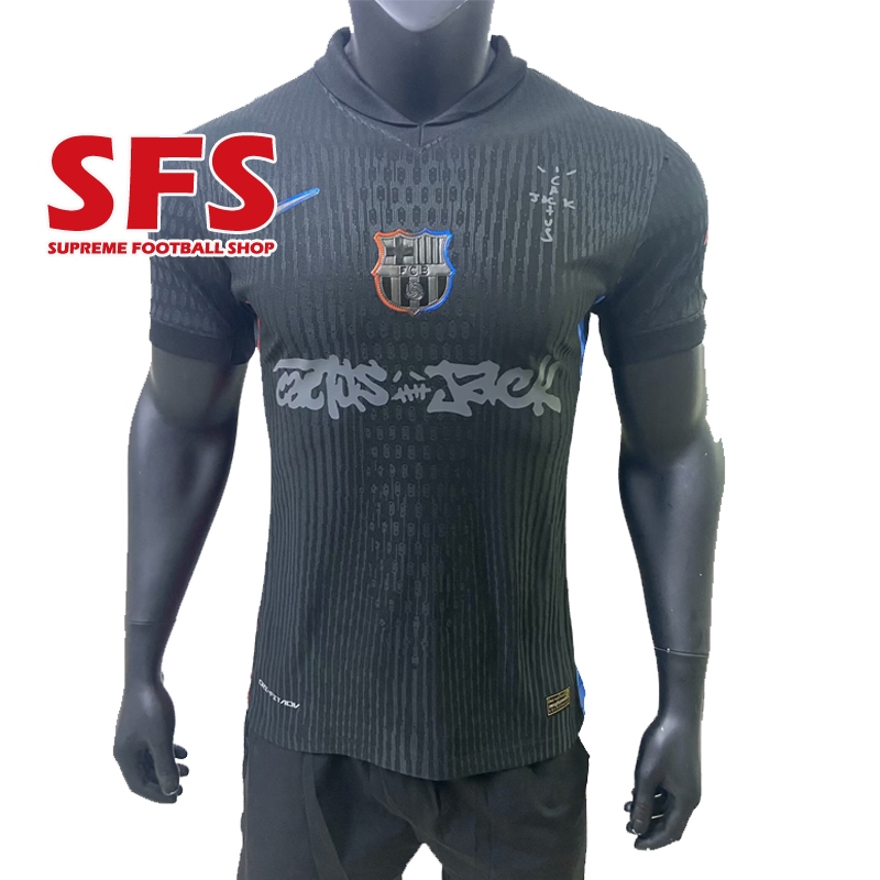SFSTop Quality Player Version 25-26 Barcelona Cactus Jack Football Jersey Soccer Men กระชับเอว Area 