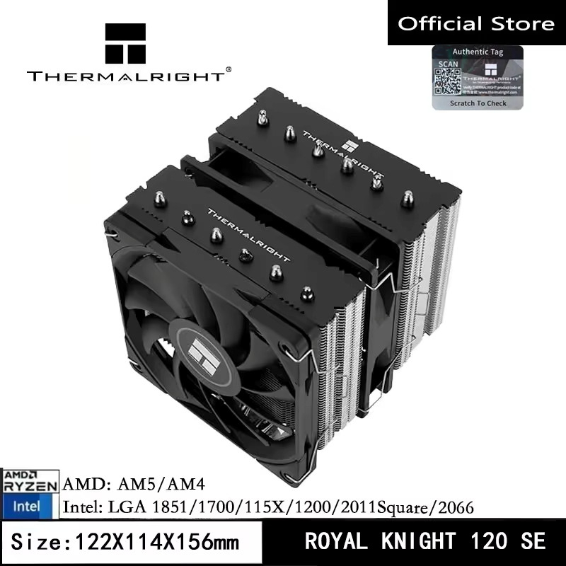 Thermalright Royal Knight 120 SE CPU Air Cooler 6 ท่อความร้อน PC Cooling Dual Towers พัดลมคู่สําหรับ AM4/AM5/Intel LGA 1700/1851/1150/1151/1200