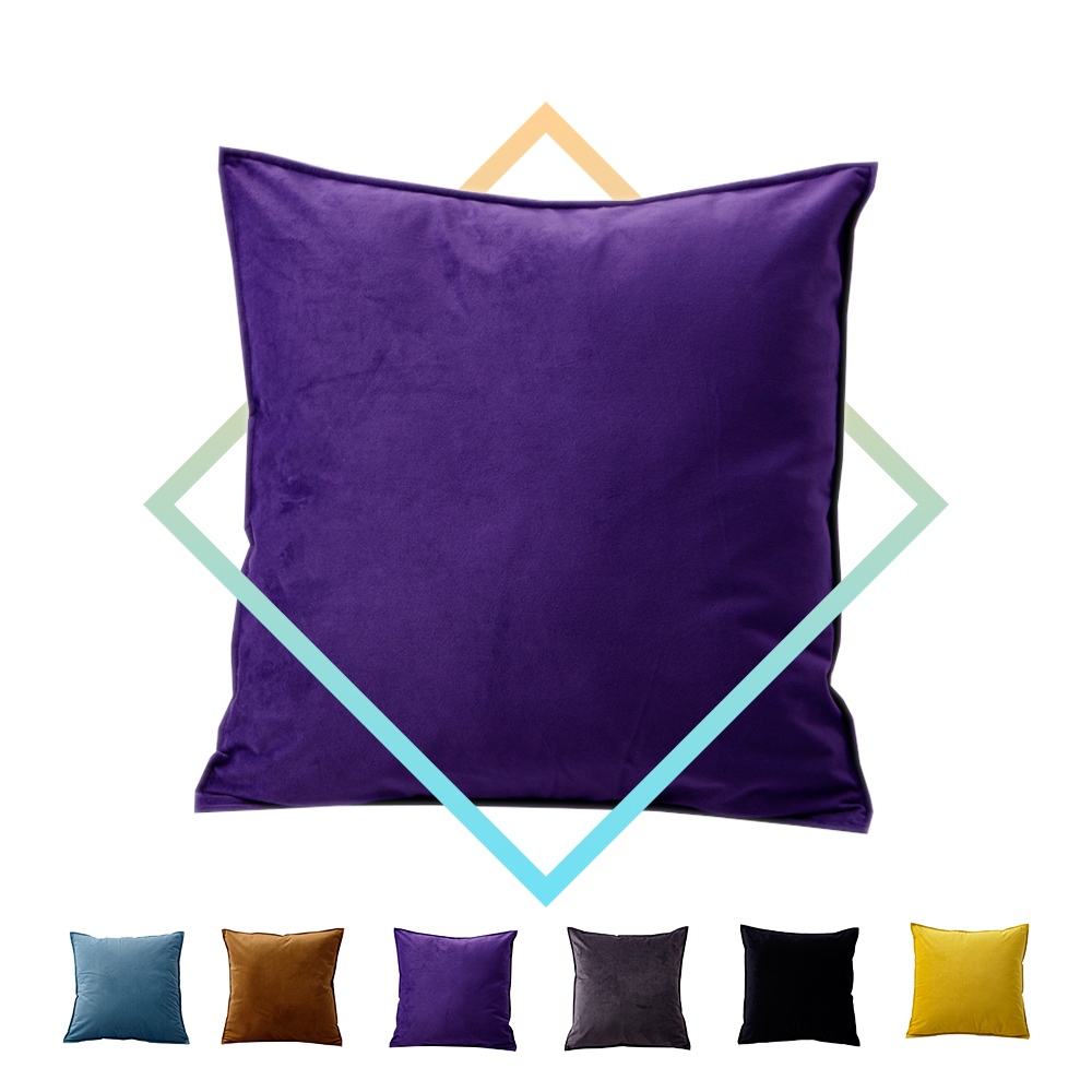 DANSUNREVE 45cm ปลอกหมอนอิงกํามะหยี่สีทึบตกแต่งบ้าน