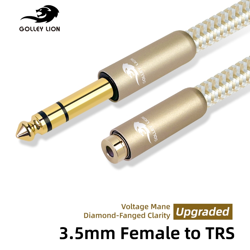 GOLLEY LION สายอะแดปเตอร์เสียง 3.5 มม. หญิงถึง 6.5 มม.