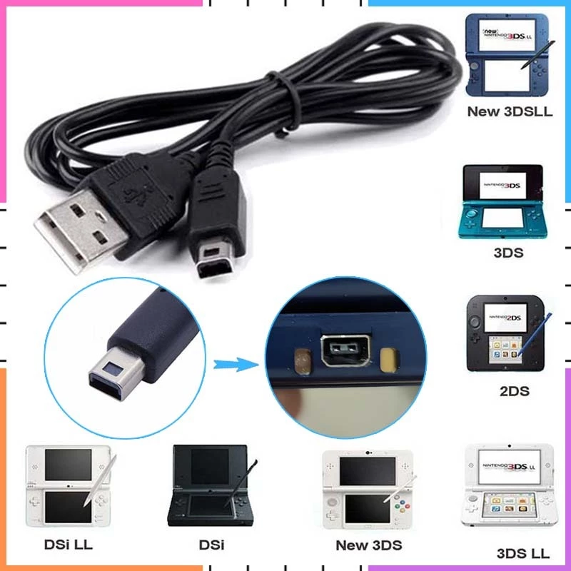 Ready Stock3DS สายชาร์จ USB สายชาร์จสําหรับ Nintendo New 3DS XL/New 3DS/ 3DS XL/ 3DS/ ใหม่ 2DS XL/ใหม่ 2DS/ 2DS XL/ 2DS XL/ 2DS/ 2DS/ DSi