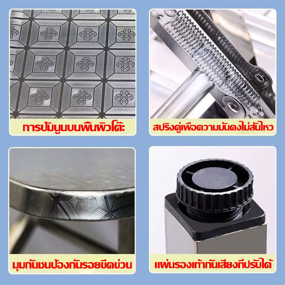 ⭐จัดส่งรวดเร็ว ชำรุดเคลมให้ ⭐โต๊ะทำงาน โต๊ะพับสแตนเลส 304 100/120cm น้ำหนักเบาและแข็งแรง เหมาะสำหรับสถานการณ์ที่หลากหลาย Folded table โต๊ะพับ โต๊ะอาหารกลางแจ้ง - รูปที่ 4