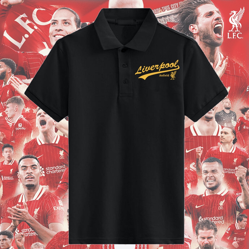 แอลเอฟซี เสื้อโปโล Liverpool สําหรับแฟนฟุตบอล Liverpool Anfield ผ้าฝ้าย 100% #18