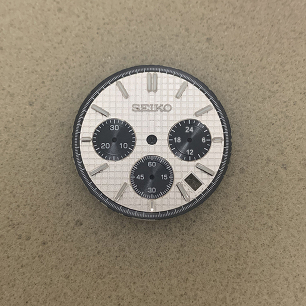 31.8 มม.นาฬิกา Dial Silver นาฬิกามือสีเขียว Luminous Multifunctional Quartz Dial สําหรับ Vk63 การเคล