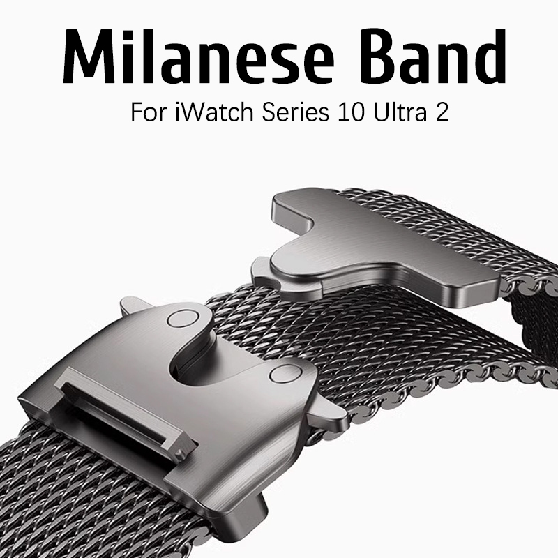 สําหรับ iWatch Series 11 Ultra 3 49mm Milanese Loop Band สําหรับ iWatch 46 มม.42 มม.เหล็ก Stanless M