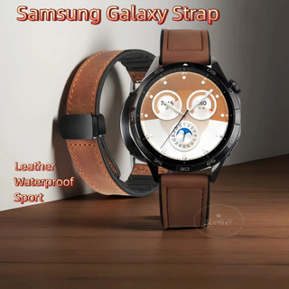 สําหรับ Samsung Galaxy Watch 8 สายหนัง Samsung Galaxy Watch Ultra 7 6 5 4 3 Pro Active Gear สายกีฬา cowhide สร้อยข้อมือกันน้ําเปลี่ยนสายรัดข้อมือ