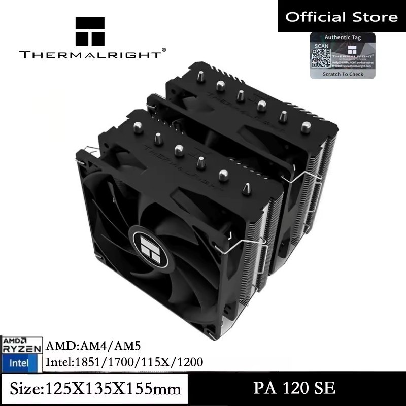 Thermalright PA120 SE CPU Air Cooler 6 ท่อความร้อนแชสซีความร้อนหม้อน้ํา PC พัดลมคู่สําหรับ AMD AM4/AM5 Intel 1700/1150/1200