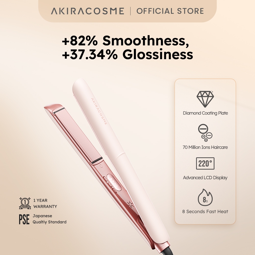 Akiracosme V3.0 เครื่องดัดผมไอออนลบ, Professional Flat Iron สีชมพูมาใหม่