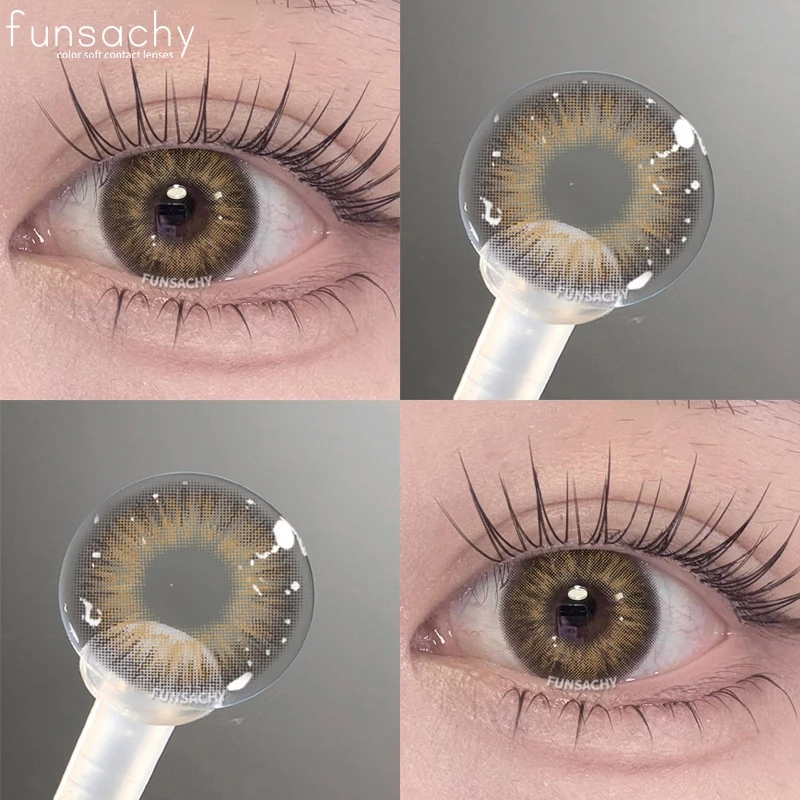 0.0~-800° คอนแทคเลนส์สายตาสั้น ขนาดมินิ ธรรมชาติ สีน้ำตาล ดวงตา เลนส์ พร้อมเคส ส่งไวจากไทย