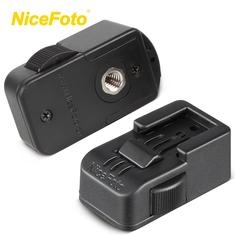 NiceFoto FLH-15 แฟลชอะแดปเตอร์วงเล็บ Hot Shoe Adapter Mount 1/4 สกรู, Universal สําหรับ 18 มม. ฐานแฟลช