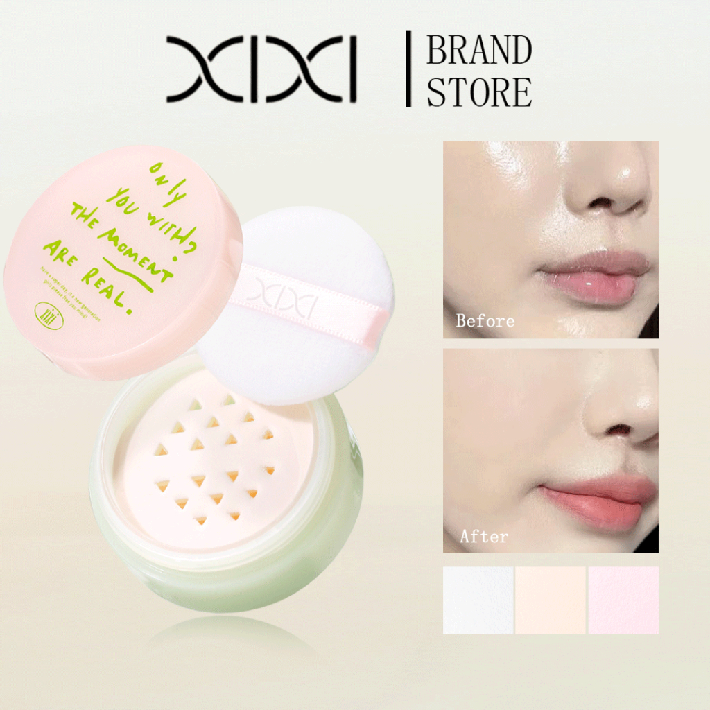 XIXI แป้งฝุ่นควบคุมความมัน 6g - Matte Mist กันน้ํา Sweatproof Lasting Smudgeproof Peach Pink Setting